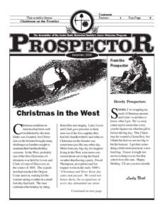 Contents Feature This month’s theme: Christmas on the Frontier