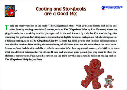 Cooking and Storybooks 1 are a Good Mix . Nutrition for Health USA