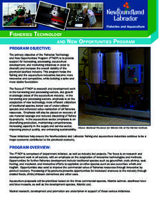 Fisheries Technology and New Opportunities Program  Fisheries Technology and  New Opportunities Program