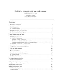 Solids in contact with natural waters A Chem1 Reference Text Stephen K. Lower Simon Fraser University  Contents