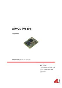 WiMOD iM880B Datasheet Document ID: IMST GmbH
