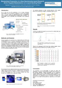 Standardized Preparation of a Mass Spectrometry-based Research Kit for Targeted Metabolomics on a Liquid Handling Robot Marc Breit, Florian Bichteler, Michael Urban, Thomas H. Bellus, Anna Winter, and Klaus M. Weinberger