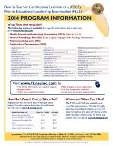 FTCE/FELE 2014 Program Information Flyer