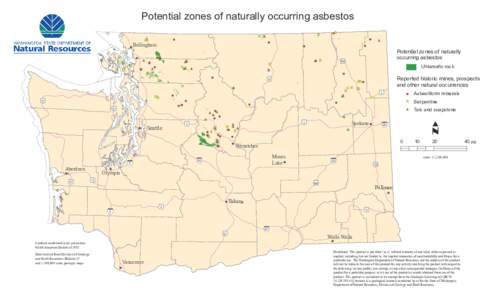 Potential zones of naturally occurring asbestos Bellingham Potential zones of naturally occurring asbestos