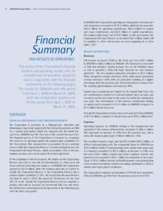 24	[removed]Annual Report | The St. Lawrence Seaway Management Corporation Financial Summary