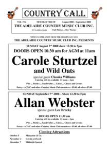 Adelaide Country Music Club Country Call AugSept 2008 Issue - Vol 19.4