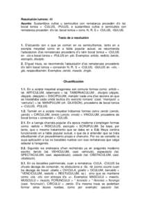 Resoluzión lumero: 49 Asunto: Sustantibos cultos u semicultos con rematanza prozedén d’o lat. bocal tonica + -CULUS, -PULUS, e sustantibos cultos e semicultos con rematanza prozedén d’o lat. bocal tonica + cons. N