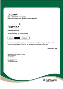 CAUTION KEEP OUT OF REACH OF CHILDREN READ SAFETY DIRECTIONS BEFORE OPENING OR USING Rustler