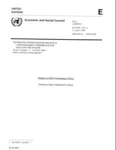 UNITED NATIONS E Economic and Social Council