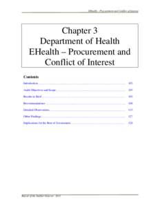 EHealth – Procurement and Conflict of Interest  Chapter 3 Department of Health EHealth – Procurement and Conflict of Interest