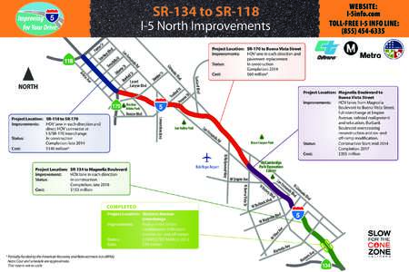 WEBSITE: I-5info.com TOLL-FREE I-5 INFO LINE: (SR-134 to SR-118