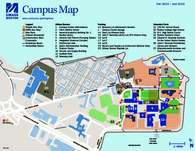 Fall 2014 – mid[removed]Campus Map www.umb.edu/gettinghere Legend Shuttle Bus Stop