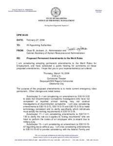 Microsoft Word - OPM[removed]Proposed Permanent Amendments to the Merit Rul.