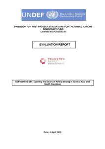 Annex 5: Evaluation Report Standard Format