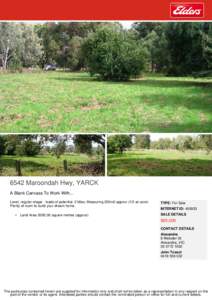 6542 Maroondah Hwy, YARCK A Blank Canvass To Work With... Level, regular shape - loads of potential. 2 titles. Measuring 200m2 approx (1/2 an acre) Plenty of room to build your dream home. •