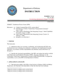 DoD Instruction[removed], July 30, 2007; Incorporating Administrative Change 1, [removed]