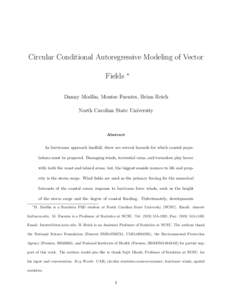 Circular Conditional Autoregressive Modeling of Vector Fields ∗  Danny Modlin, Montse Fuentes, Brian Reich