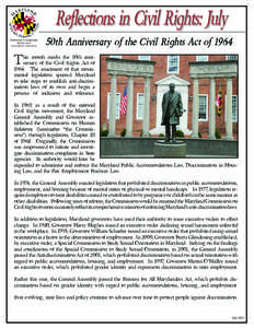Reflections in Civil Rights: July Douglas F. Gansler, Maryland Attorney General  50th Anniversary of the Civil Rights Act of 1964