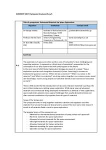 EUROMAT 2017/ Symposia Structure/Area A           