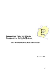 East of England Faiths Council  Research into Faiths and Offender