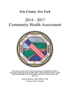 Erie County, New York[removed]Community Health Assessment  The mission of the Erie County Department of Health (ECDOH) is