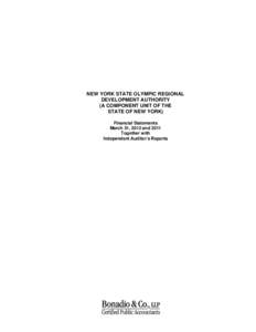 Financial statements / Auditing / Olympic Regional Development Authority / Cash flow statement / Balance sheet / Financial audit / Net asset value / Fund accounting / Materiality / Accountancy / Finance / Business