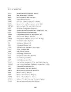 LIST OF ACRONYMS ALEA Aquatic Lands Enhancement Account  BMP