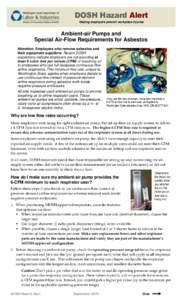 Ambient-air Pumps and Special Air-Flow Requirements for Asbestos - DOSH Hazard Alert
