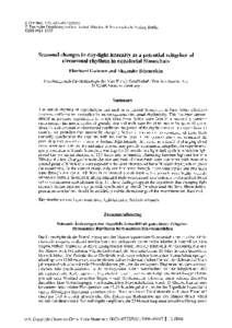 J. Ornithol. 139, [removed]) © Deutsche Omithologen-Gesellschaft/Blackwell Wissenschafts-Verlag, Berlin ISSN[removed]Seasonal changes in day-light intensity as a potential zeitgeber of circannual rhythms in equato