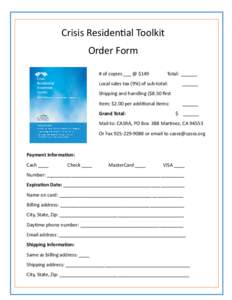 Crisis Residential Order Form.pub