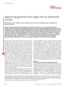 © 2006 Nature Publishing Group http://www.nature.com/naturebiotechnology  ARTICLES Sequencing genomes from single cells by polymerase cloning