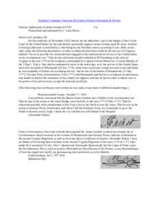 Southern Campaign American Revolution Pension Statements & Rosters Pension Application of James Gordon S37953 Transcribed and annotated by C. Leon Harris. VA