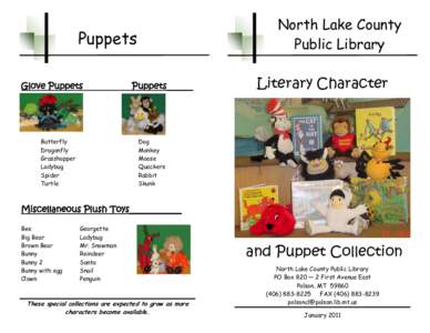 North Lake County Public Library Puppets Glove Puppets