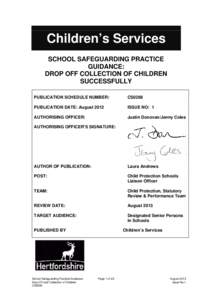 school safeguarding practice guidance: drop off collection of children successfully