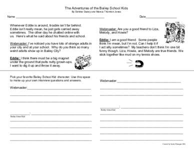 Bailey School Kids interview Worksheet.