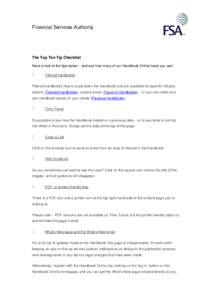 The Top Ten Tip Checklist