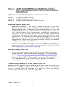 ANNEX F:  CHEMICAL COUNTERMEASURES: DISPERSANTS, CHEMICAL AGENTS, AND OTHER SPILL MITIGATING SUBSTANCES, DEVICES OR TECHNOLOGY