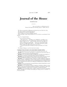 JANUARY 17, [removed]Journal of the House FOURTH DAY