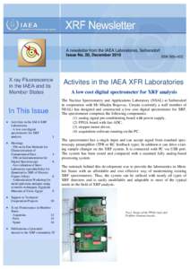 A newsletter from the IAEA Laboratories, Seibersdorf Issue No. 20, December[removed]Activites in the IAEA XFR Laboratories