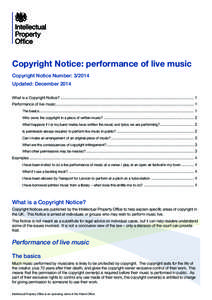 Copyright Notice: performance of live music