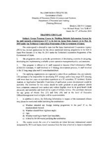 No[removed]- TRG(FTC/IR) Government ofIndia Ministry of Personnel, Public Grievances and Pensions Department of Personnel and Training [Training Division] Block-4, Old JNU Campus