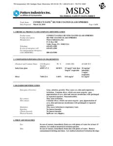 TSI Incorporated, 500 Cardigan Road, Shoreview, MN[removed]Ph: [removed]TSI P/N[removed]MSDS MATERIAL SAFETY DATA SHEET Trade Name: