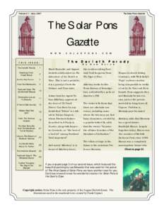 Volume[removed]June, 2007  The Solar Pons Gazette The Solar Pons Gazette