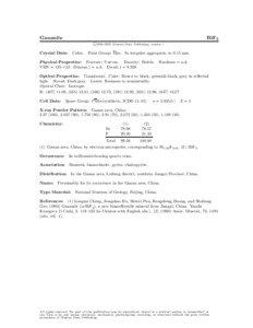 Fluorides / Gananite / Bismuthinite / Wolframite / Shiwei / Gan / Chemistry / Crystallography / Matter