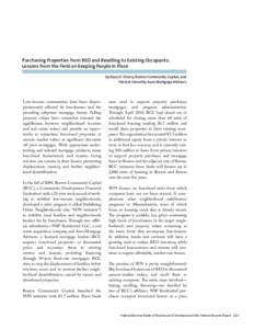 Purchasing Properties from REO and Reselling to Existing Occupants: Lessons from the Field on Keeping People in Place