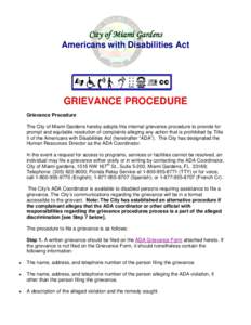 Microsoft WordCity of Miami Gardens - ADA grievence procedure.doc