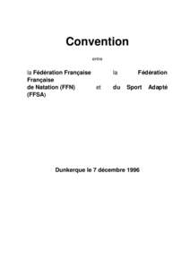 Convention entre la Fédération Française Française de Natation (FFN)