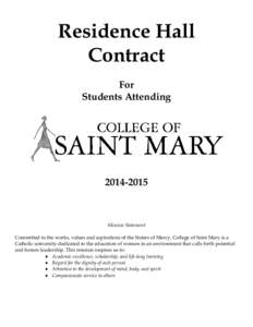 Residence Hall Contract For Students Attending[removed]