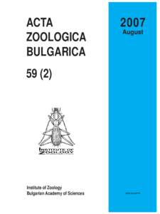 [removed]August[removed]Acta zoologica bulgarica