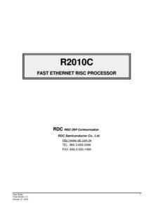 R2010C FAST ETHERNET RISC PROCESSOR